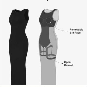 NWOT Popilush Flattering Built in Shape Wear Ribbed Black Tank Dress Size: L GUC